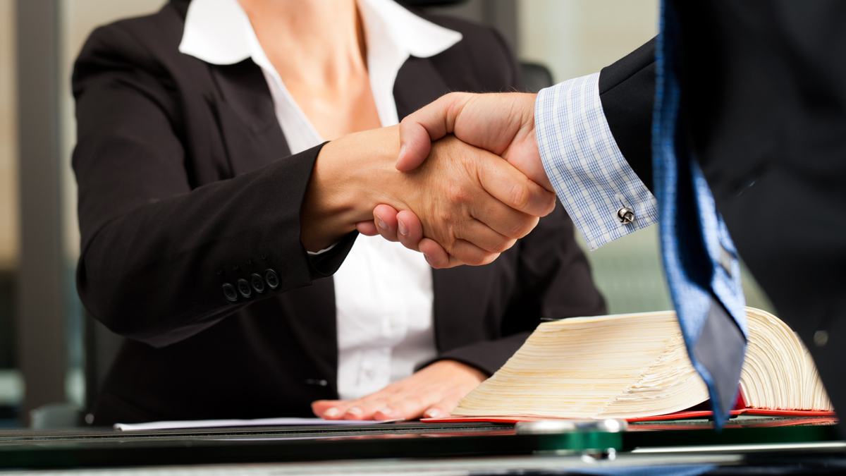 Female Lawyer or notary in her office